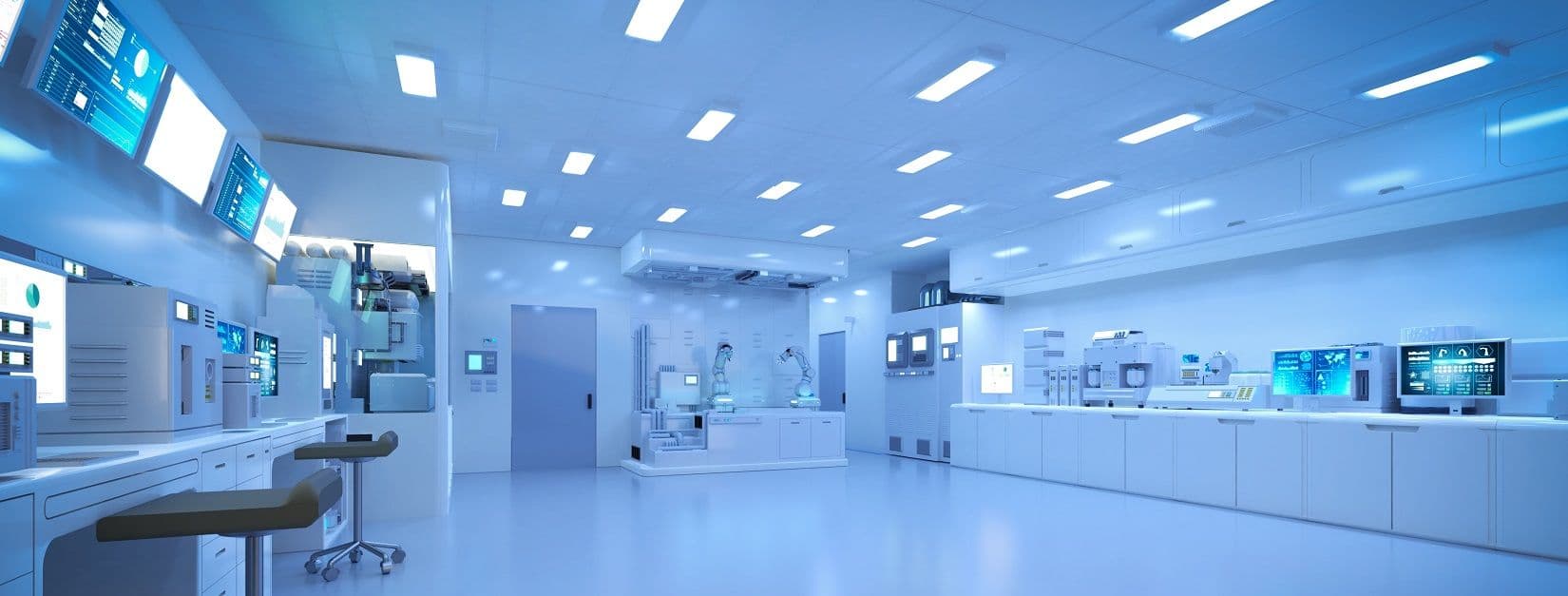 Controlled cleanroom environment used for pharmaceutical cleaning validation processes